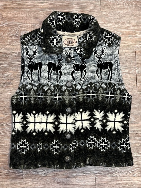 Country Road Jackets & Blazers - County Clothing Co Vintage Fair Isle Reindeer Knit Vest | Size: Small